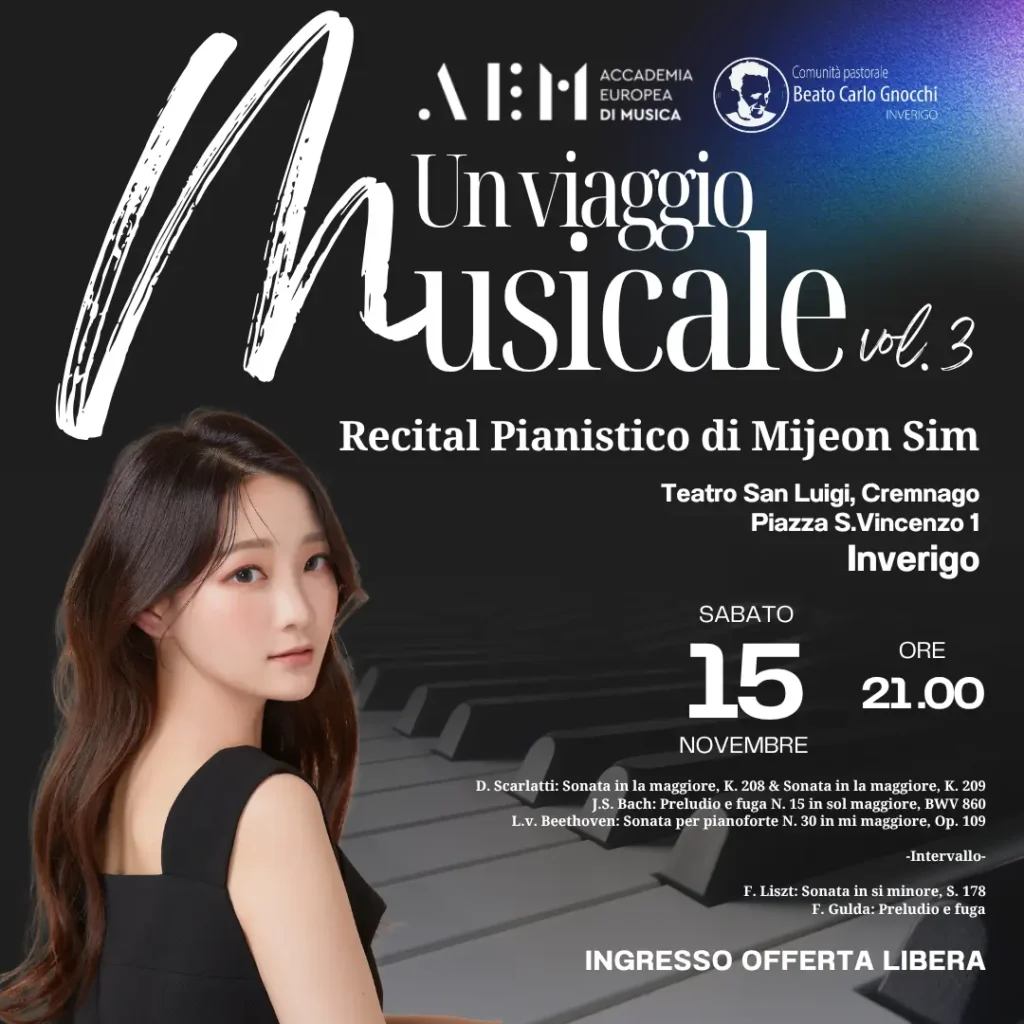 concerto accademia europea di musica erba como Mijeon Sim pianoforte
