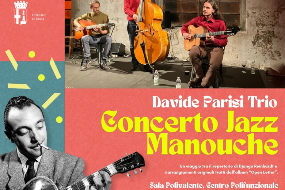 jazz manouche trio davide parisi concerto accademia europea di musica erba